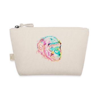 Colorful monkey head in pop art line style - Organic Pouch - nature - Front
