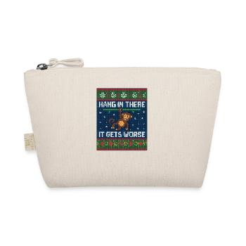 Hang In There Monkey Ugly Xmas Animal - Organic Pouch - nature - Front