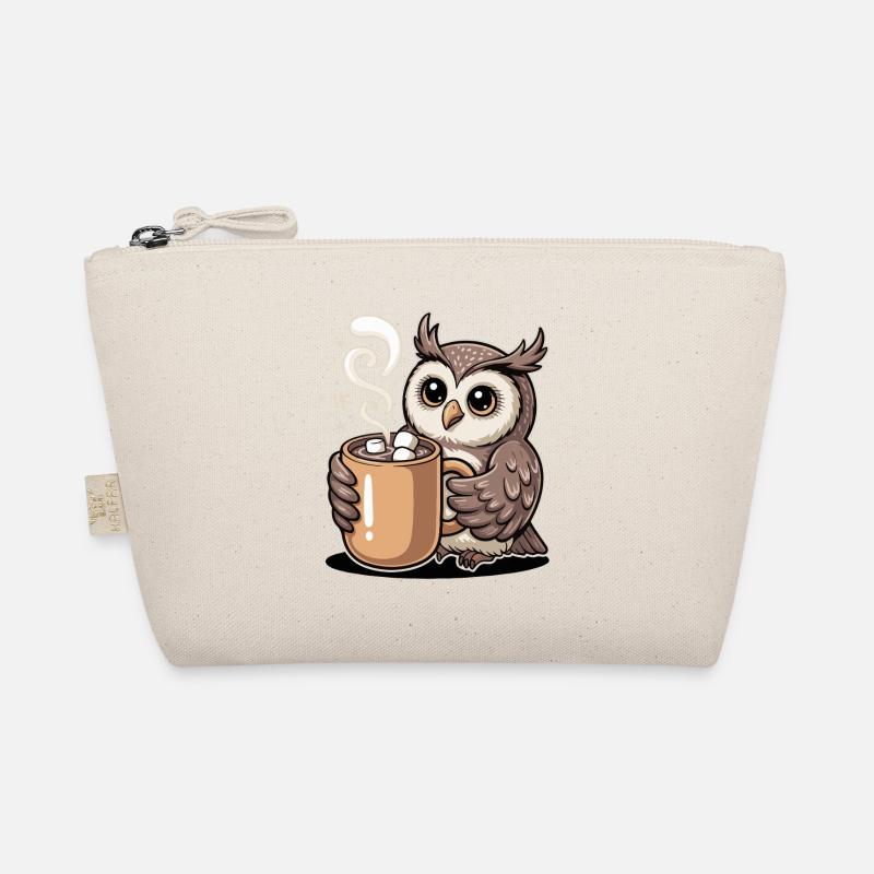 Cuddly owl with cocoa Organic Pouch