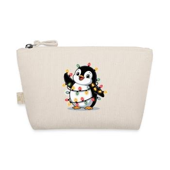 Penguin with fairy lights - Organic Pouch - nature - Front