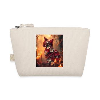 Romantic Floral Cat - Organic Pouch - nature - Front