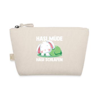 Shlafshirt Hase Hasi Müde Hasi Schlafen - Bio-Täschchen - Natur - Vorne
