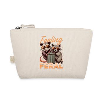Funny Opossum and Raccoon - Organic Pouch - nature - Front