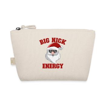 Weihnachtsmann, lustiges Weihnachten, große Nick-E - Bio-Täschchen - Natur - Vorne