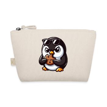 funny penguin eats cookie and is - Organic Pouch - nature - Front