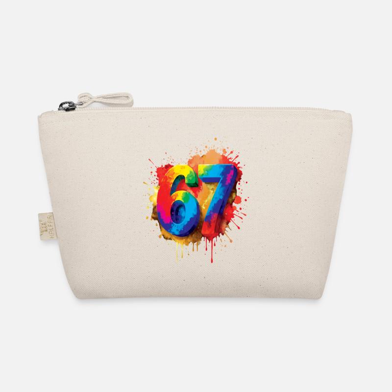 Nummer 67 Splash Colorful Design Nummer Bio-Täschchen