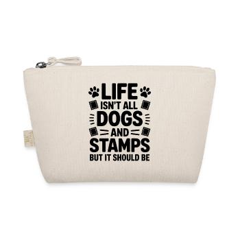 Briefmarken Spruch Hund Witz Briefmarken Geschenk - Bio-Täschchen - Natur - Vorne