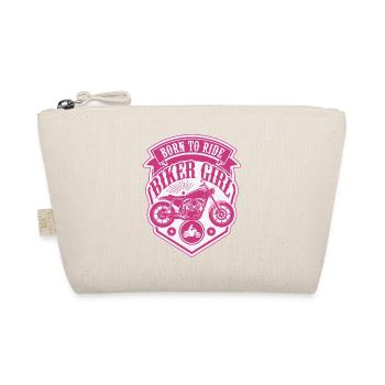 Biker Girl Motorcycle Pink Shield - Bio-Täschchen - Natur - Vorne