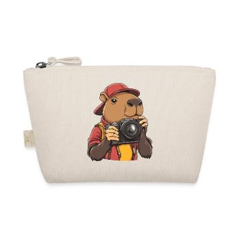 Funny Cool Capybara Photographer with Camera - Organic Pouch - nature - Front