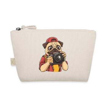 Funny Cool Pug Dog Photographer with Camera - Organic Pouch - nature - Front
