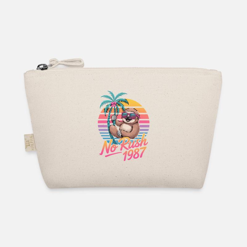 No Rush 1987 Sloth Retro Sunset Organic Pouch