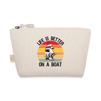 Funny Sailing Boating Sailor Boat Life Is Better - Organic Pouch - nature - Front