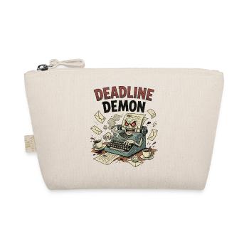 Deadline Demon – Wütende Retro Schreibmaschine - Bio-Täschchen - Natur - Vorne
