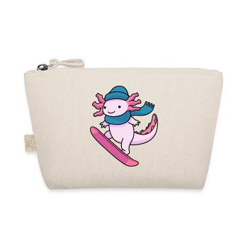 Kawaii Axolotl Snowboard Winter Sport - Bio-Täschchen - Natur - Vorne