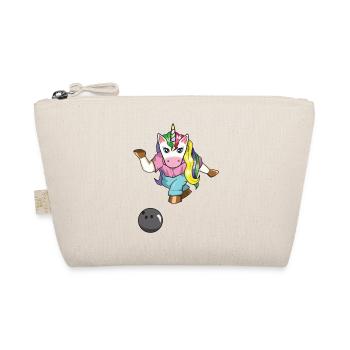 Funny Dabbing Bowling Unicorn Strike Game Day Gift - Organic Pouch - nature - Front