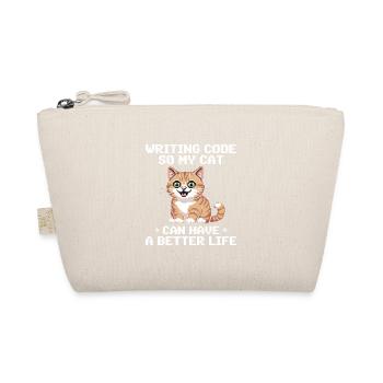 Programming Cat Funny Coding and Cat German - Organic Pouch - nature - Front