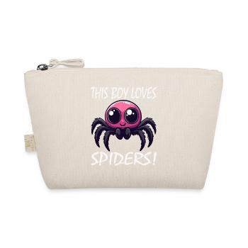 Boy Loves Spiders Kawaii Spider - Organic Pouch - nature - Front