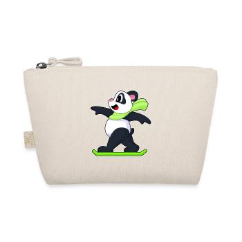 Panda Snowboarder Snowboard Winter Sports - Organic Pouch - nature - Front