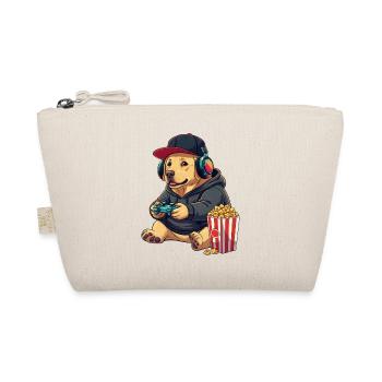 Labrador Gamer Dog With Popcorn - Organic Pouch - nature - Front