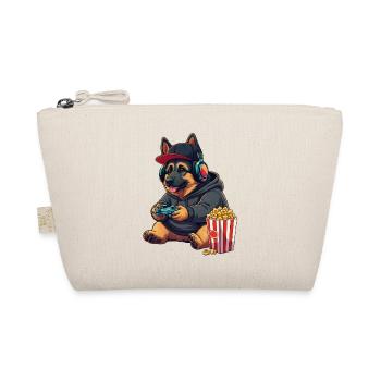 Chien gamer berger allemand avec du pop-corn - Trousse biologique - nature - Devant