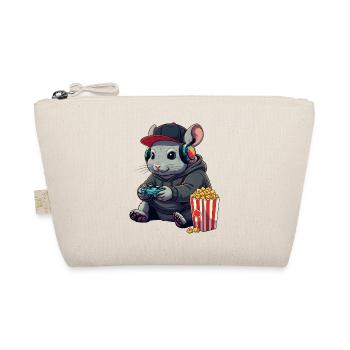 Chinchilla Gamer With Popcorn - Organic Pouch - nature - Front