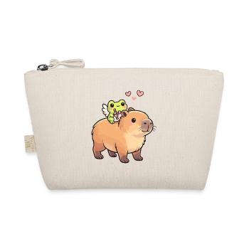 Capybara & Grenouille Cupidon – Motif de la Saint-Valentin - Trousse biologique - nature - Devant