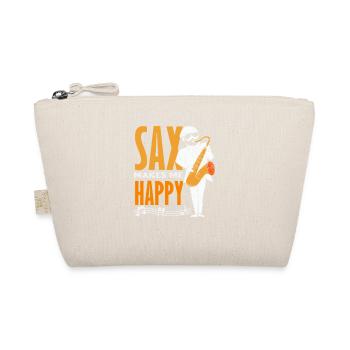 Sax Happy Saxophone Saxophonist - Organic Pouch - nature - Front