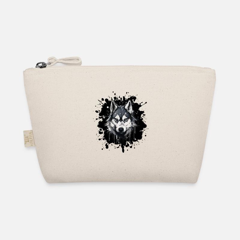 Wolfskopf im Aquarellstil Bio-Täschchen