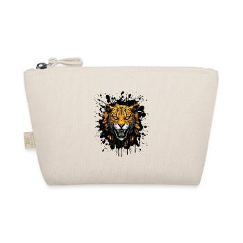 Tiger Splatter Kopf - Bio-Täschchen - Natur - Vorne