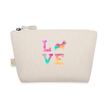 Watercolor Corgi Love Dog Owner Art Colorful Gift - Organic Pouch - nature - Front