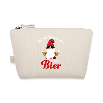 Santa mit Bier Weihnachtswitz - Bio-Täschchen - Natur - Vorne