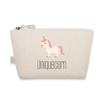 Uniquecorn – Minimalistisches Einhorn Design - Bio-Täschchen - Natur - Vorne