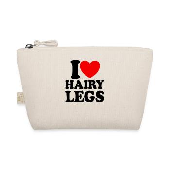J’adore les jambes poilues (Cœur rouge) – Drôle - Trousse biologique - nature - Devant