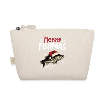 Merry Fishmas Funny Fish Christmas Motif - Organic Pouch - nature - Front
