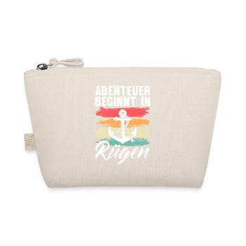 Baltic Sea ADVENTURE BEGINS IN RÜGEN Retro Funny - Organic Pouch - nature - Front