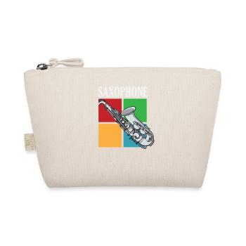 Retro Saxophone Saxophonist Musical Instrument - Organic Pouch - nature - Front