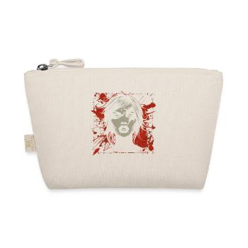 Abstract Woman Face in Grunge Style - Organic Pouch - nature - Front