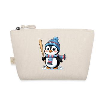 Winter Penguin Illustration with Scarf and Hat - Organic Pouch - nature - Front