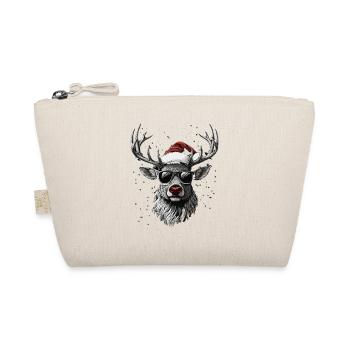 Renne avec un chapeau de Père Noël et des lunettes de soleil - Trousse biologique - nature - Devant