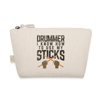 Drummer I Know How To Use My Sticks Graphic - Organic Pouch - nature - Front