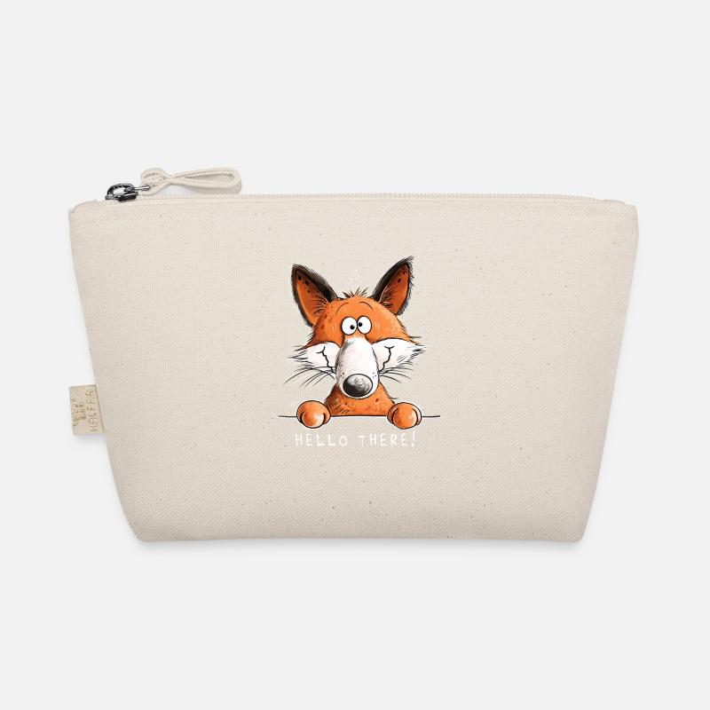 Witziger Fuchs Hallo Da Cartoon Spruch - Bio-Täschchen - Natur
