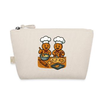Weihnachtsbäckerei Lebkuchenmann Cartoon - Bio-Täschchen - Natur - Vorne