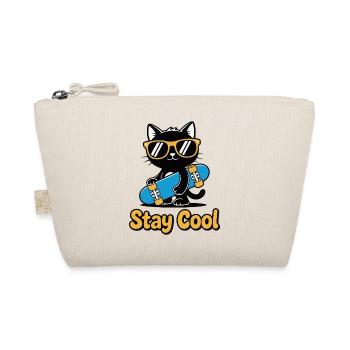 Stay Cool Cat Skateboard - Organic Pouch - nature - Front