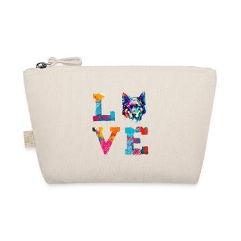 German Shepherd Love Art Colorful Dog Mom Dad Gift - Organic Pouch - nature - Front