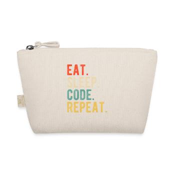 Eat Sleep Code Repeat Programmer Nerd Retro - Organic Pouch - nature - Front