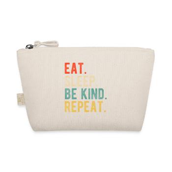 Eat Sleep Be Kind Repeat Retro Positives Statement - Bio-Täschchen - Natur - Vorne