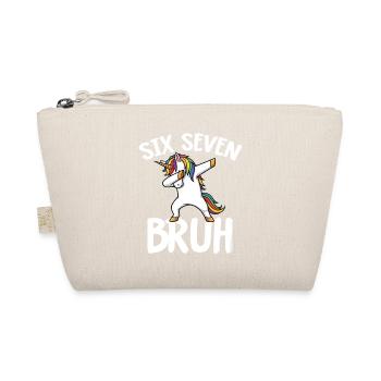 Dabbing Six Seven Unicorn with Rainbow - Organic Pouch - nature - Front