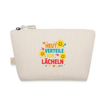 heute verteile ich lächeln, gute laune - Bio-Täschchen - Natur - Vorne