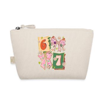Retro 67 Pink Coquette Bow Style - Organic Pouch - nature - Front