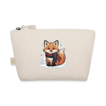 Winter fox with scarf illustration - Organic Pouch - nature - Front